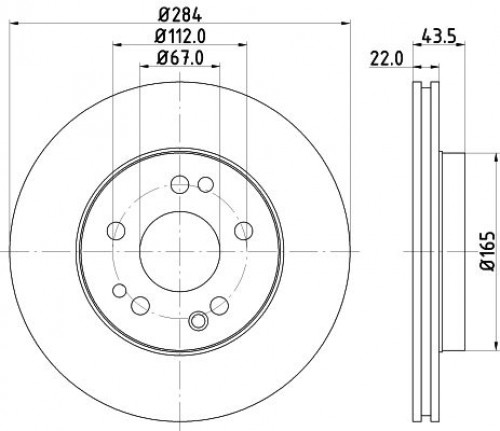 Диски тормозные для автомобилей Mercedes E (W124) (84-)/190 (W201) (82-) передний d=284
