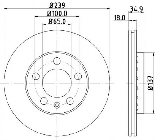 Диски тормозные для автомобилей Skoda Fabia (99-) / VW Polo (01-) передний d=239