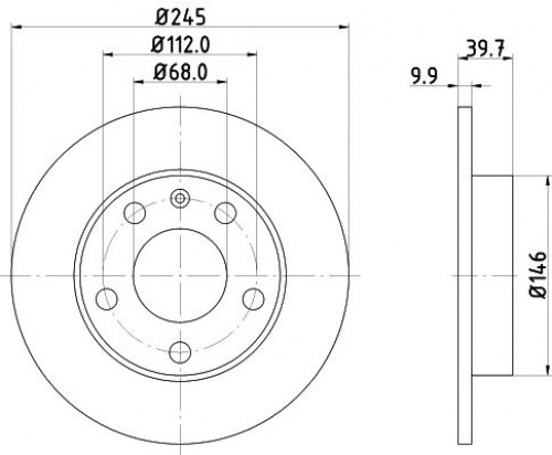 Диски тормозные для автомобилей Audi A4 (00-) / (04-) задний d=245