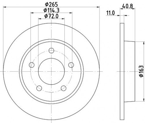 Диски тормозные для автомобилей Mazda 3 (03-) задний d=265