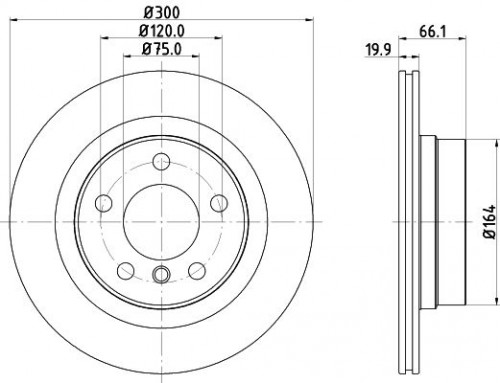 Диски тормозные для автомобилей BMW 3 (F30) (11-) / 4 (F32) (13-) / 1 (F20) (11-) задний d=300 окрашенный