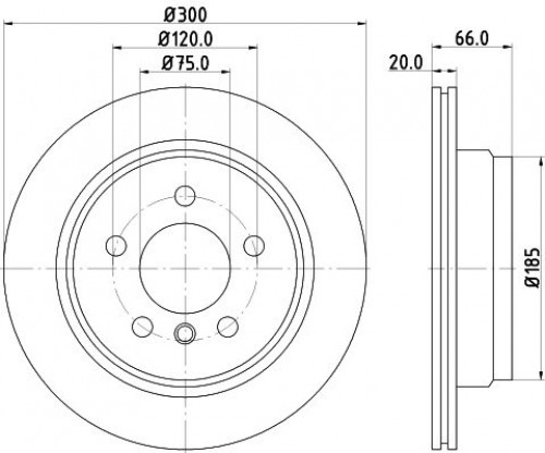 Диски тормозные для автомобилей BMW 3 (F30) (11-) / 4 (F32) (13-) задний d=300 окрашенный