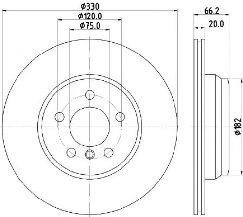 Диски тормозные для автомобилей BMW 3 (F30) (11-) / 4 (F32) (13-) задний d=330 окрашенный
