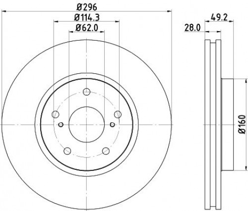 Диски тормозные для автомобилей Lexus IS (05-) / IS (13-) передний d=296 окрашенный