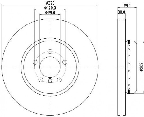 Диски тормозные для автомобилей BMW 3 (F30) (11-) / 4 (F32) (13-) передний d=370