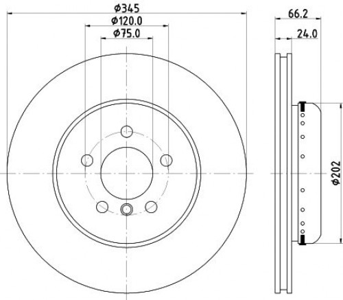 Диски тормозные для автомобилей BMW 3 (F30) (11-) / 4 (F32) (13-) задний d=345 (M-Sport)