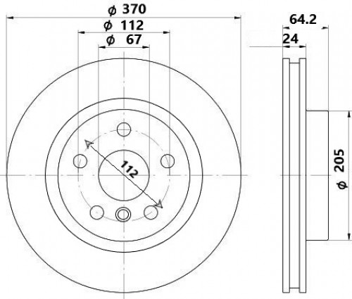 Диски тормозные для автомобилей BMW 7 (G11) (17-) / X5 (G05) (18-) задний d=370 (M-sport) окрашенный
