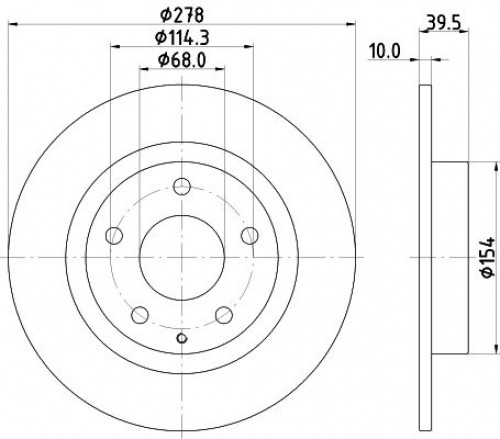 Диски тормозные для автомобилей Mazda 6 (12-) задний d=278