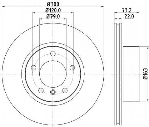 Диски тормозные для автомобилей BMW 1 (F20 / F21) (11-) / 3 (F30-F34) (11-) передний d=300