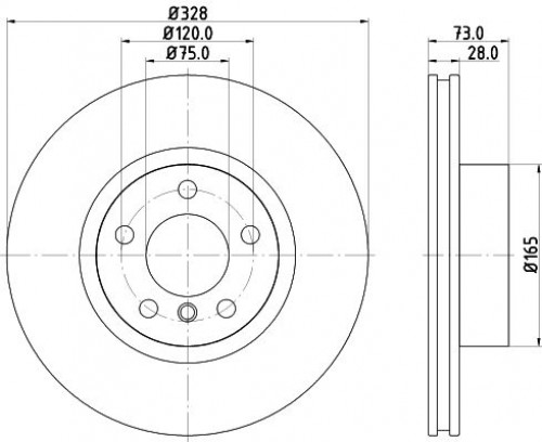 Диски тормозные для автомобилей BMW X3 (F25) (10-) / X4 (F26) (11-) передний d=328