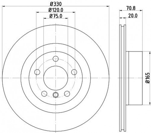 Диски тормозные для автомобилей BMW X3 (F25) (10-) / X4 (F26) (11-) задний d=330