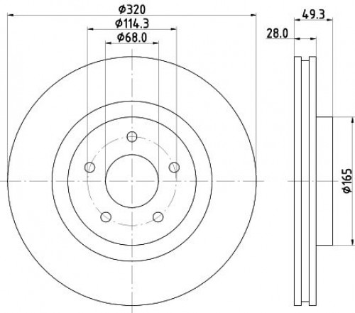 Диски тормозные для автомобилей Nissan Murano (14-) / Pathfinder (12-) передний d=320