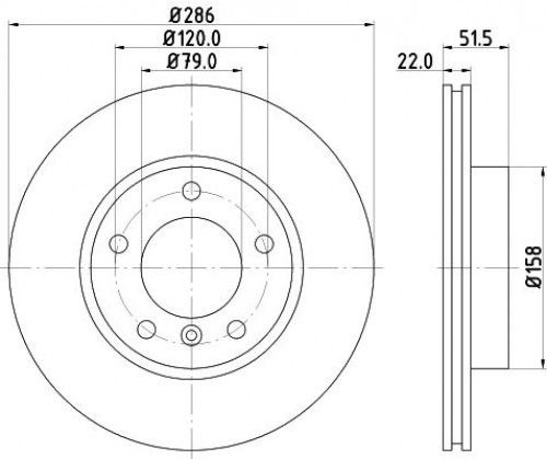 Диски тормозные для автомобилей BMW 3 (E36) (90-) передний d=286