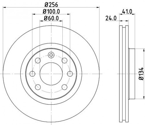 Диски тормозные для автомобилей Daewoo Nexia (95-) / Lanos (05-) DOHC R14 передний d=256 PRO (перфорированный / слотированный / окрашенный)
