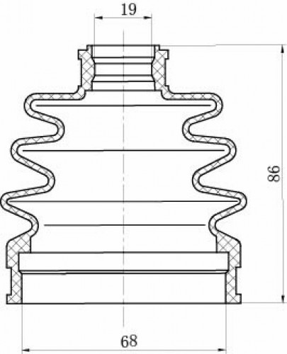 Пыльник ШРУСа наружного для автомобилей Chevrolet Spark M300 UZ (11-) AT