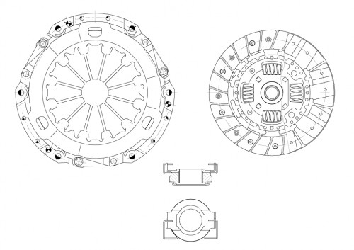 Комплект сцепления для автомобилей Toyota Yaris (05-) 1.3i VVT-i (до 2008г.) (5МКПП) без компенсации износа в сборе с муфтой