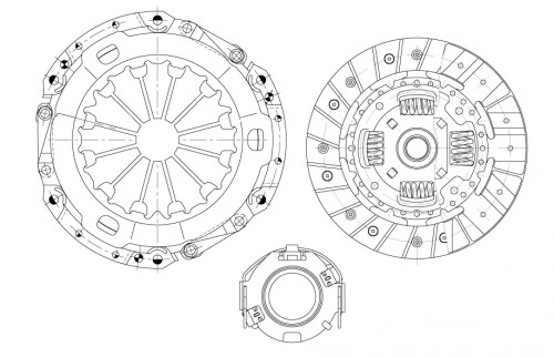 Комплект сцепления для автомобилей Toyota Yaris (99-) 1.3i (дв. 1SZ-FE) (5МКПП) в сборе с муфтой