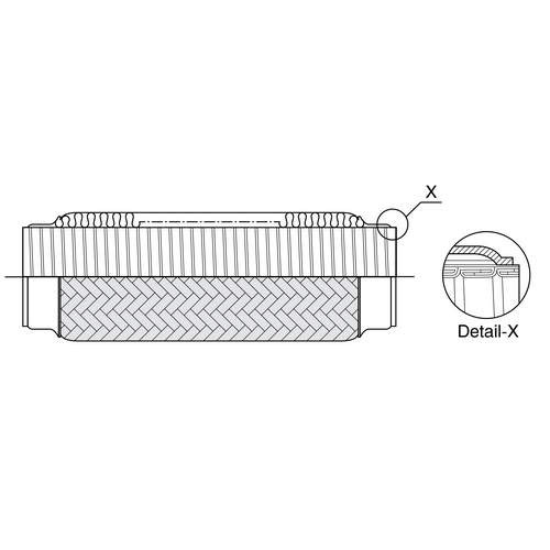 Виброкомпенсатор выхлопной трубы (Гофра) 64x120 InterLock (нержавеющая сталь)