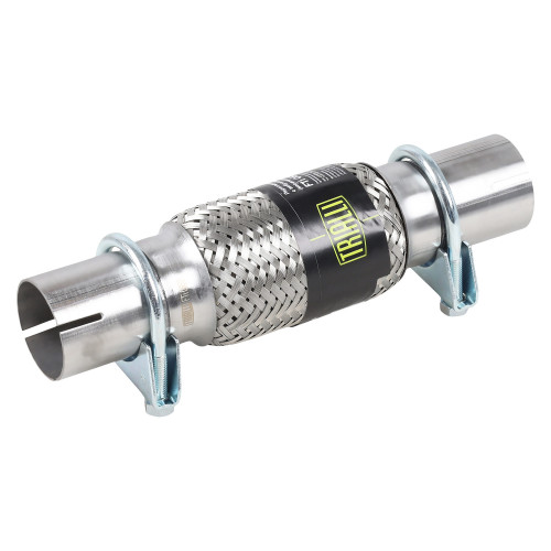 Переходник 50/50 L=200 с виброкомпенсатором и хомутом 45х100 (нержавеющая сталь)