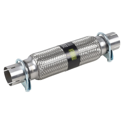 Переходник 50/50 L=350 с виброкомпенсатором и хомутом 51х250 (нержавеющая сталь)