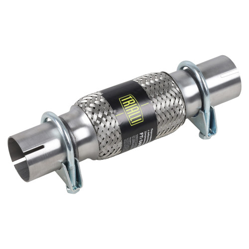 Переходник 50/50 L=250 с виброкомпенсатором и хомутом 45х150 (нержавеющая сталь)