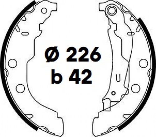Колодки тормозные барабанные для автомобилей Peugeot 406 (00-) 226x42
