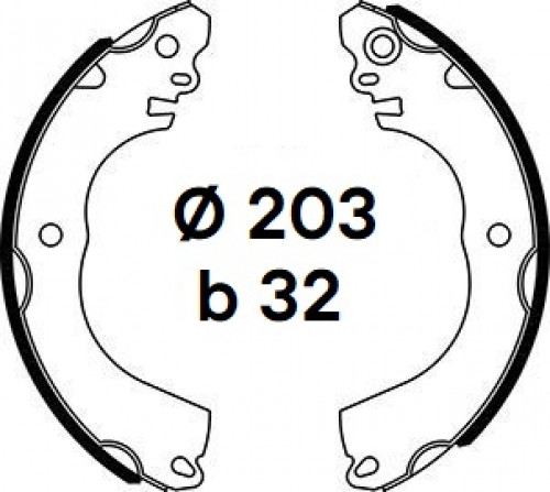Колодки тормозные барабанные для автомобилей Nissan Tiida (04-) 203x32