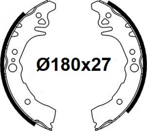 Колодки тормозные для автомобилей Toyota Vitz (99-)/FunCargo (99-)/Platz (00-)/Yaris (99-)/Echo (99-)/Vios (02-) барабанные