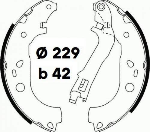 Колодки тормозные барабанные для автомобилей Fiat Doblo (01-) 229x42