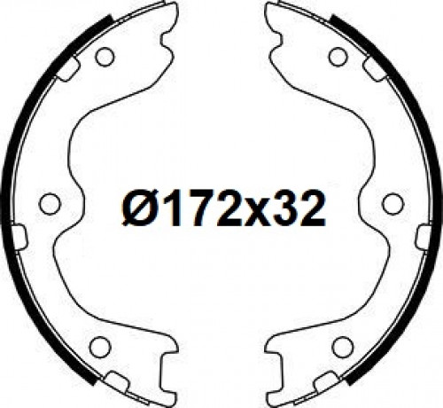 Колодки тормозные для автомобилей Infinit EX (07-) / G (07-) / FX (03-) (до 2004 г/в) / Nissan Teana J32 (08-) барабанные стояночного тормоза 172x32