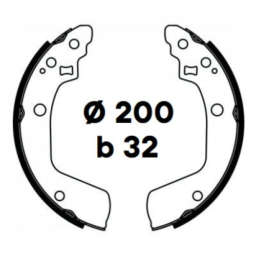 Колодки тормозные барабанные для автомобилей Suzuki Swift (05-) 200x32