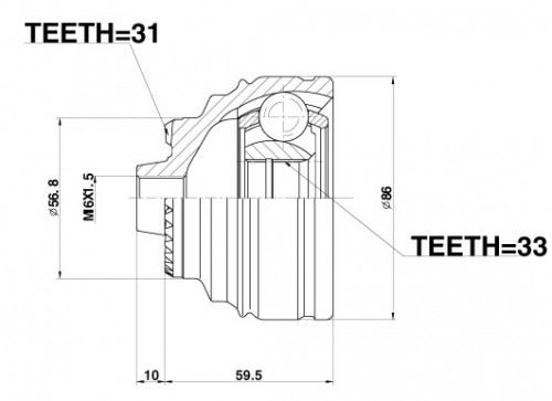 ШРУС наружный передний для автомобилей BMW 3 F30/F35 (11-)/X1 (E84) (09-)