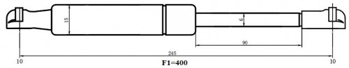 Амортизатор (упор) для автомобилей Volvo S60 (00-)/S80 (98-)/XC70 (00-) (капота) (рабочее усилие F1=400H)