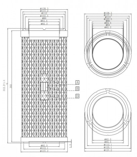 Фильтр воздушный для спецтехники Bobcat 300/600/700/900-series /Case/Caterpillar/JCB