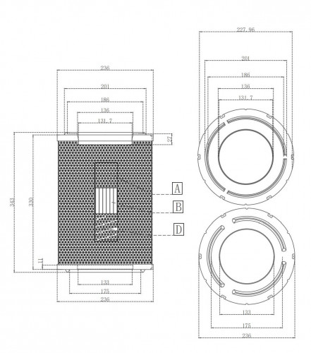 Фильтр воздушный для гусеничных экскаваторов Caterpillar 320D/323D/324D/325D/329D [дв. CAT 3066/C6.4]