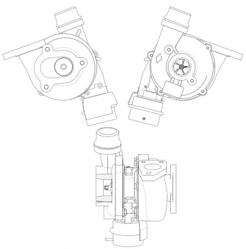Турбокомпрессор для а/м Renault Duster (13-)/Nissan Qashqai (06-) 1.5D (K9K) (тип BV39)