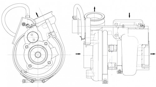 Турбокомпрессор для а/м МАЗ/УРАЛ/ЛиАЗ с дв. ЯМЗ-536 (Е-4,5) (тип B2G)