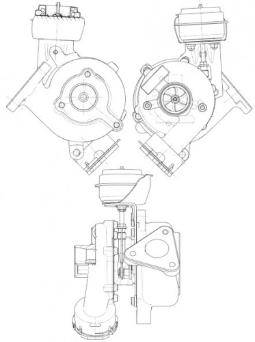Турбокомпрессор для а/м VW Passat (B6) (05-)/Audi A4 (В8) (07-) 2.0D (тип GT1749VA)