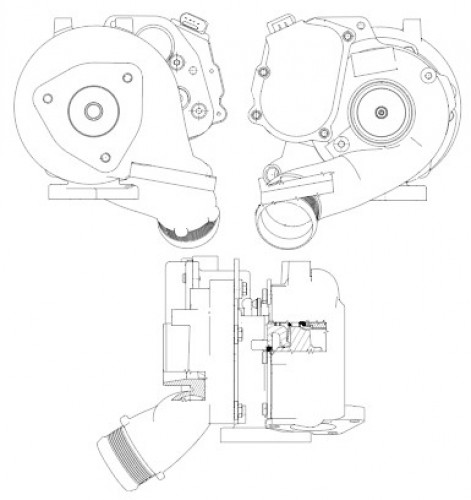Турбокомпрессор для а/м VW Touareg (04-)/Audi Q7 (06-) 3.0D (тип BV50)