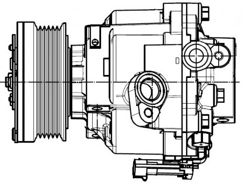 Компрессор кондиционера для автомобилей Mokka (13-)/Aveo T300 (11-) 1.6i/1.8i