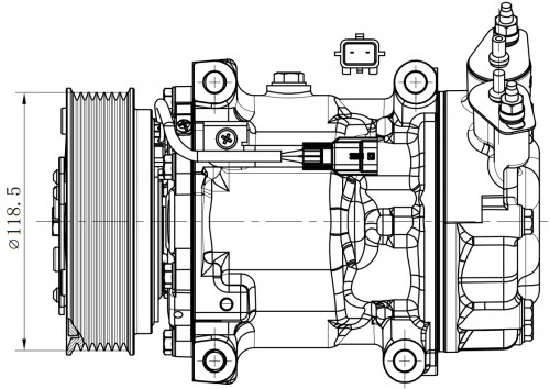 Компрессор кондиционера для автомобилей Renault Duster (10-)/Nissan Terrano (14-) 2.0i