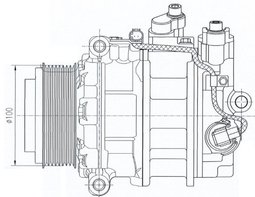 Компрессор кондиционера для автомобилей Mercedes-Benz ML (W164) (05-)/GL (X164) (06-) 8PK