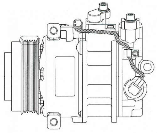 Компрессор кондиционера для Mercedes-Benz C (W203) (00-)/E (W211) (02-)/ML (W164) (05-) 6PK