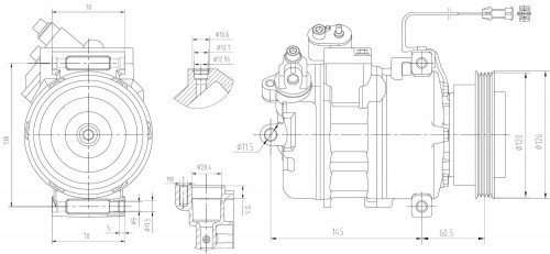 Компрессор кондиционера для автомобилей A4 (B5) (94-)/A6 (C5) (97-) 1.6i/1.8i