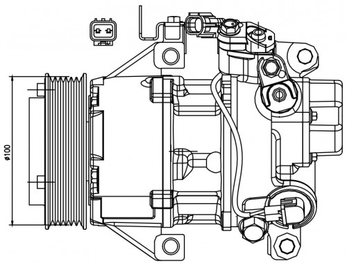 Компрессор кондиционера для автомобилей Toyota Yaris II (05-)