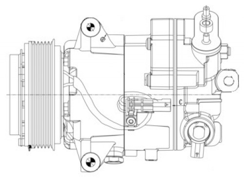 Компрессор кондиционера для автомобилей Astra J (10-) 1.6i/1.8i (109mm 6PK)