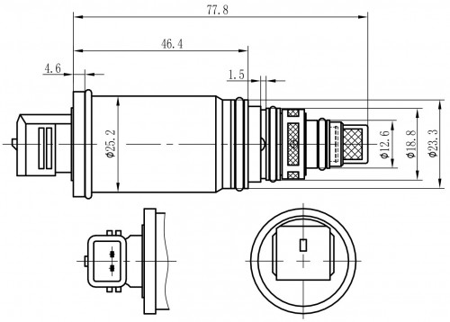 Клапан регулирующий компрессора кондиционера для а/м CEED (12-)/Cerato III (13-) (тип Hсс)