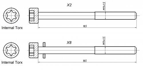 Болты ГБЦ для а/м Mitsubishi Outlander (06-)/ASX (10-) 1.8i/2.0i/2.4i [4B10; 4B11; 4B12] (8+2 шт.)