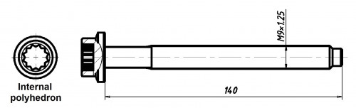 Болты ГБЦ для а/м VW Polo Sedan (10-)/Tiguan (16-)/Skoda Rapid (12-) 1.4T/1.6i [CWVA; CWVB; CZEA] (10 шт.)