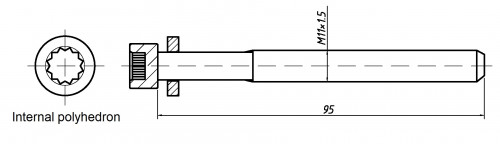Болты ГБЦ для а/м VW Passat B3/B4 (88-)/Audi 80 B3 (86-) 1.6i/1.8i/2.0i [ABS; RP; PM; 2E] (10 шт.)
